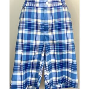 Ralph Lauren Bermuda Shorts Women's 10 Blue Plaid